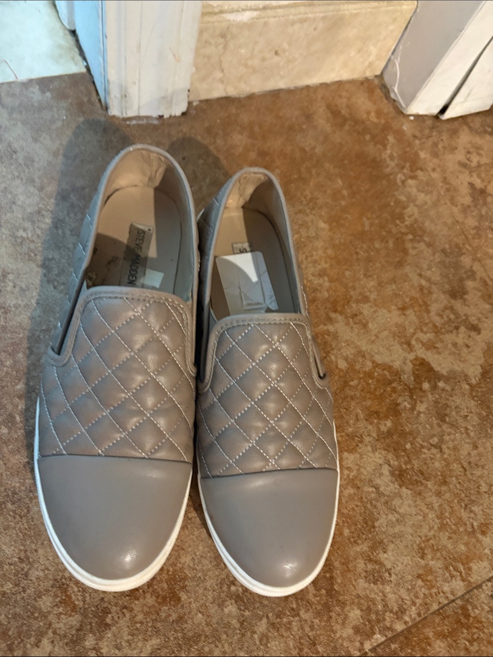Woman’s Quilted Slip-On Sneakers - tan